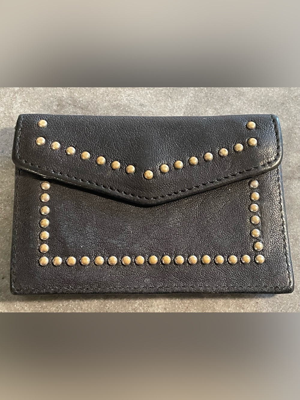 Zadig Leather Pass Card Holder Women's Black Leather Wallet One Size